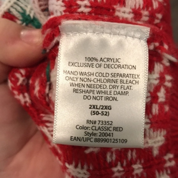 Jolly Sweaters Llama in Scarf and Santa Hat Ugly Christmas Sweater size XXL - Picture 7 of 17